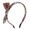 Red Flower Thin Headband Bowknot Skinny Hairband Hair Accessories for Womens Girls