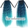 Wavy Curly Wrap Around Ponytail Wig Extension Woman Drawstring Synthetic Hair Extension Fluffy Hairpiece,Gradient Peacock Green