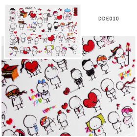 1 piece New nail art net red popular 5D nail stickers embossed three-dimensional wings decals stickers (design: DDE010)