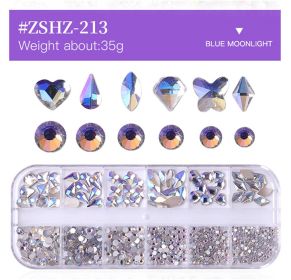 1 Box Different Shape Nail Stones 3D DIY Nail Art Crystal  Diamond Decoration Rhinestone (Color: #ZSHZ-213)