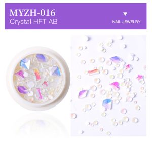 1Box Crystal Clear Mixed Design Nail Back Flat Rhinestone Crystal Glass Stone Jewelry (Color: MYZH-016)