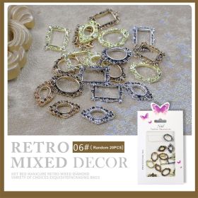 1 Bag Nail Art New Spot Retro Alloy Bear Peach Heart Pentagram Letter Bow Nail Art Alloy Decorations (design: 6)