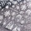 1 piece New nail stickers ins stereo 5D embossed Christmas snowflake French adhesive nail stickers